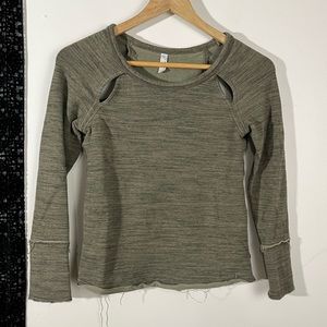 Free people movement green cropped cutout workout top